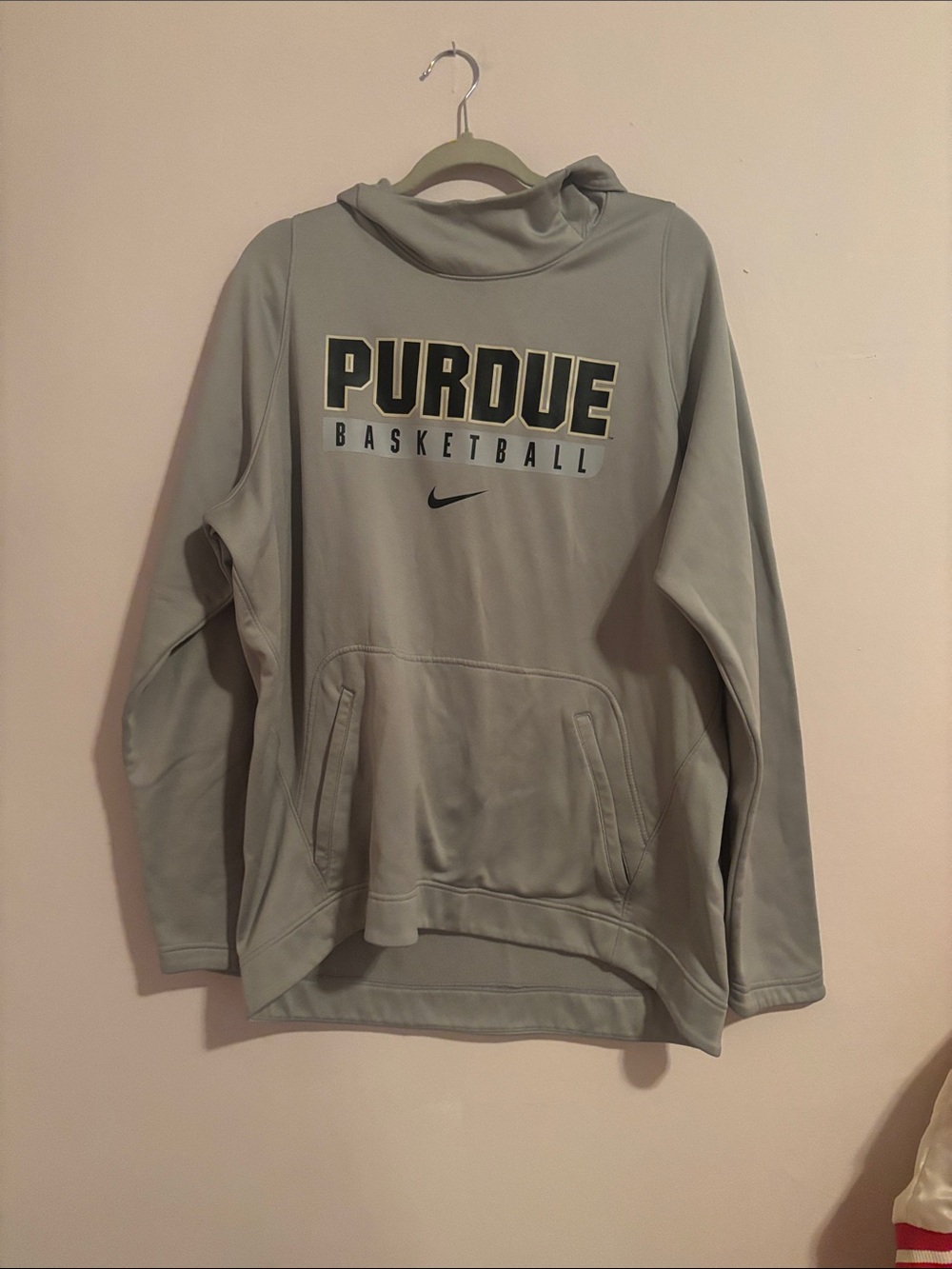 Nike Purdue Basketball Light Gray Pullover Hoodie